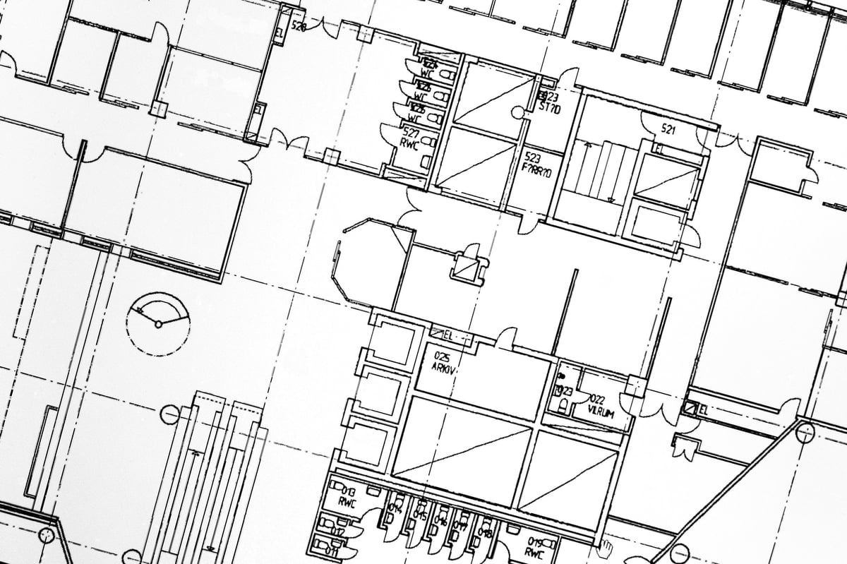 Architectural background. Part of architectural project, architectural plan of a office