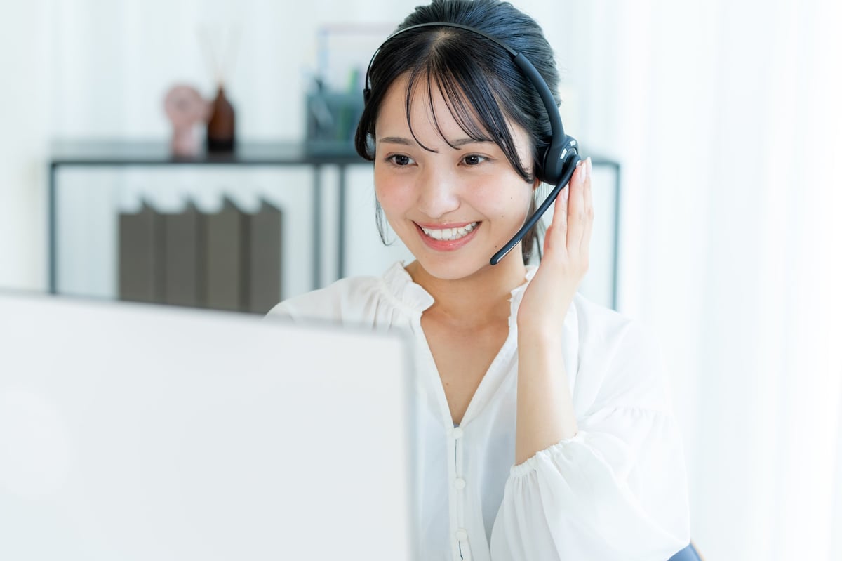 Businessman working at a call center